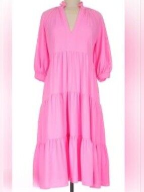 Amanda Uprichard Tuckernuck Style Pink Ruffled Dress
